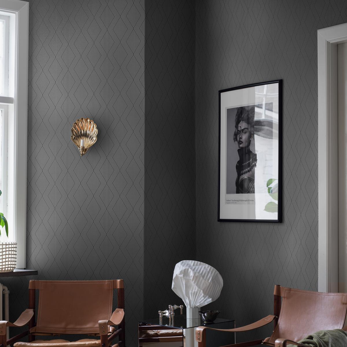 Borastapeter Garbo Slate And Gold Wallpaper