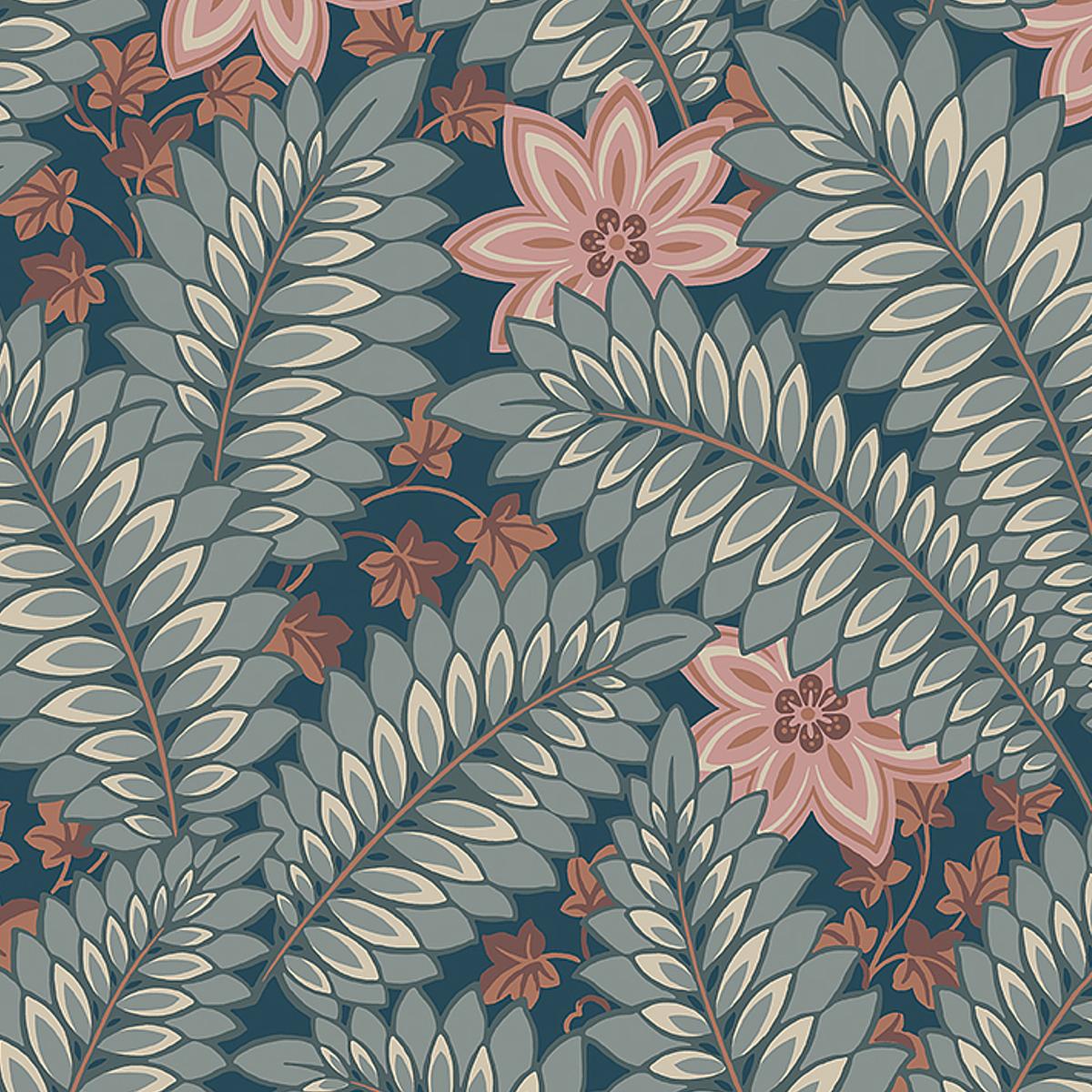 Borastapeter Hidden Ivy Blue Wallpaper