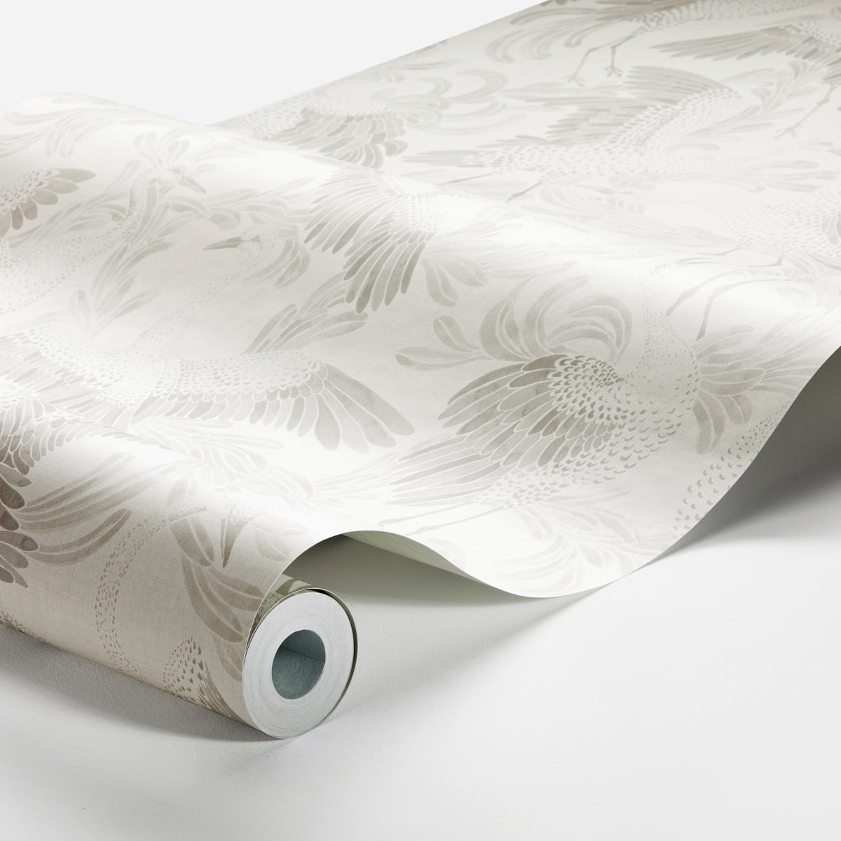 Borastapeter Dancing Crane Grey Wallpaper