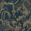 Borastapeter Indigo Garden Indigo And Gold Wallpaper