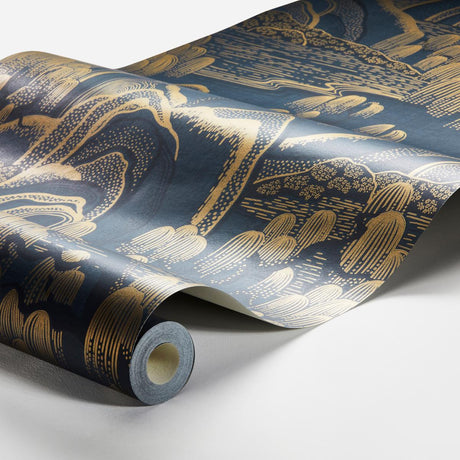 Borastapeter Indigo Garden Indigo And Gold Wallpaper