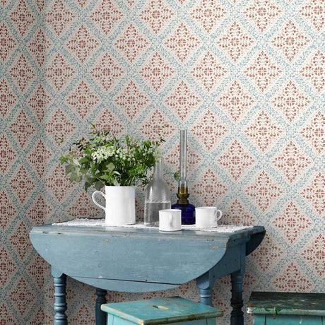 Borastapeter Nyborg Blue And Red Wallpaper