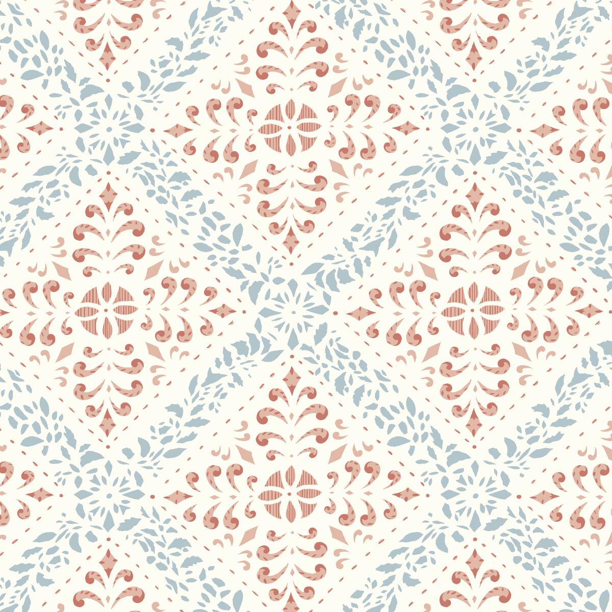 Borastapeter Nyborg Blue And Red Wallpaper