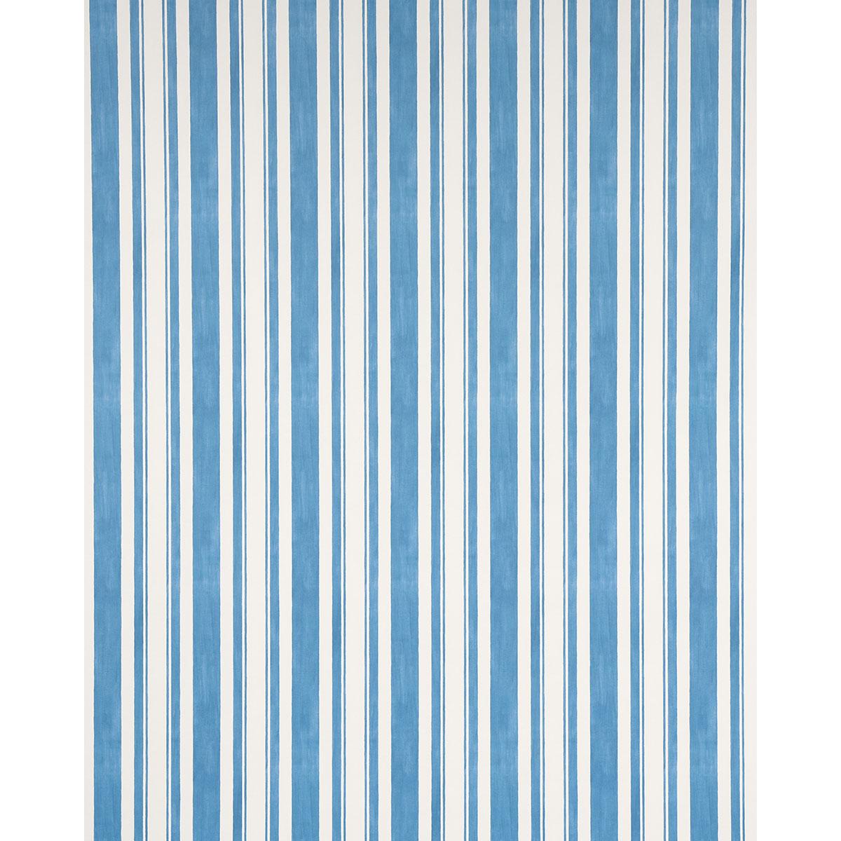 Schumacher Villa Stripe Peacock Wallpaper