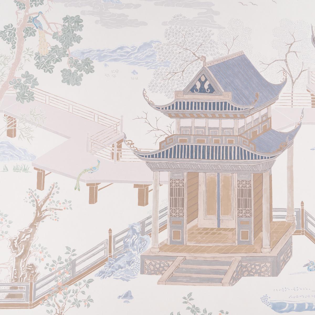 Schumacher Coromandel Panel Set Alabaster Wallpaper