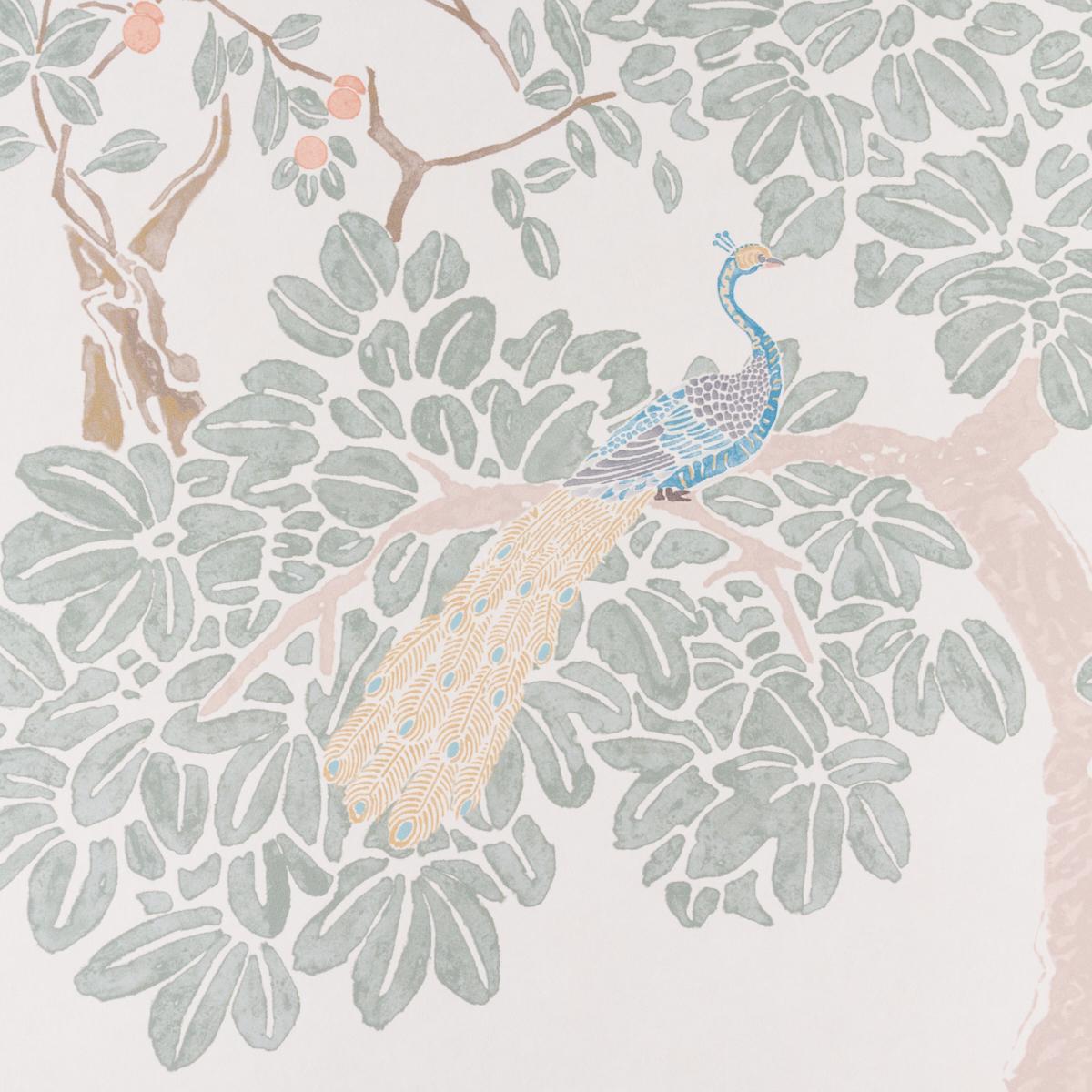 Schumacher Coromandel Panel Set Alabaster Wallpaper