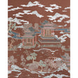 Schumacher Coromandel Panel Set Cinnabar Wallpaper