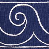 Schumacher White On Navy Greek Waves Trim
