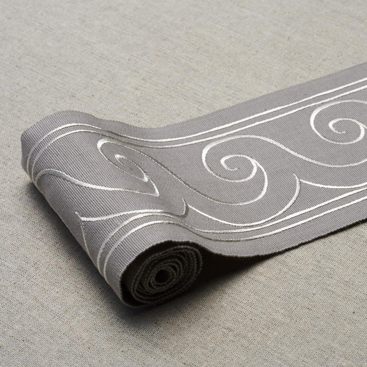 Schumacher Greek Waves White On Grey Trim