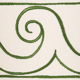 Schumacher Green On Ivory Greek Waves Trim