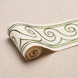 Schumacher Greek Waves Green On Ivory Trim