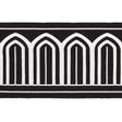 Schumacher White On Black Arches Embroidered Tape Wide