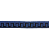 Schumacher Black On Navy Greek Key Embroidered Tape
