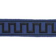 Schumacher Black On Navy Greek Key Embroidered Tape