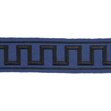 Schumacher Black On Navy Greek Key Embroidered Tape