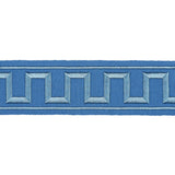 Schumacher Teal Greek Key Embroidered Tape