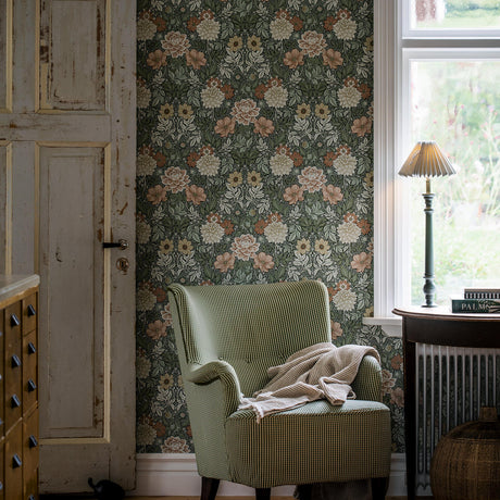 Borastapeter Dahlia Garden Green Wallpaper