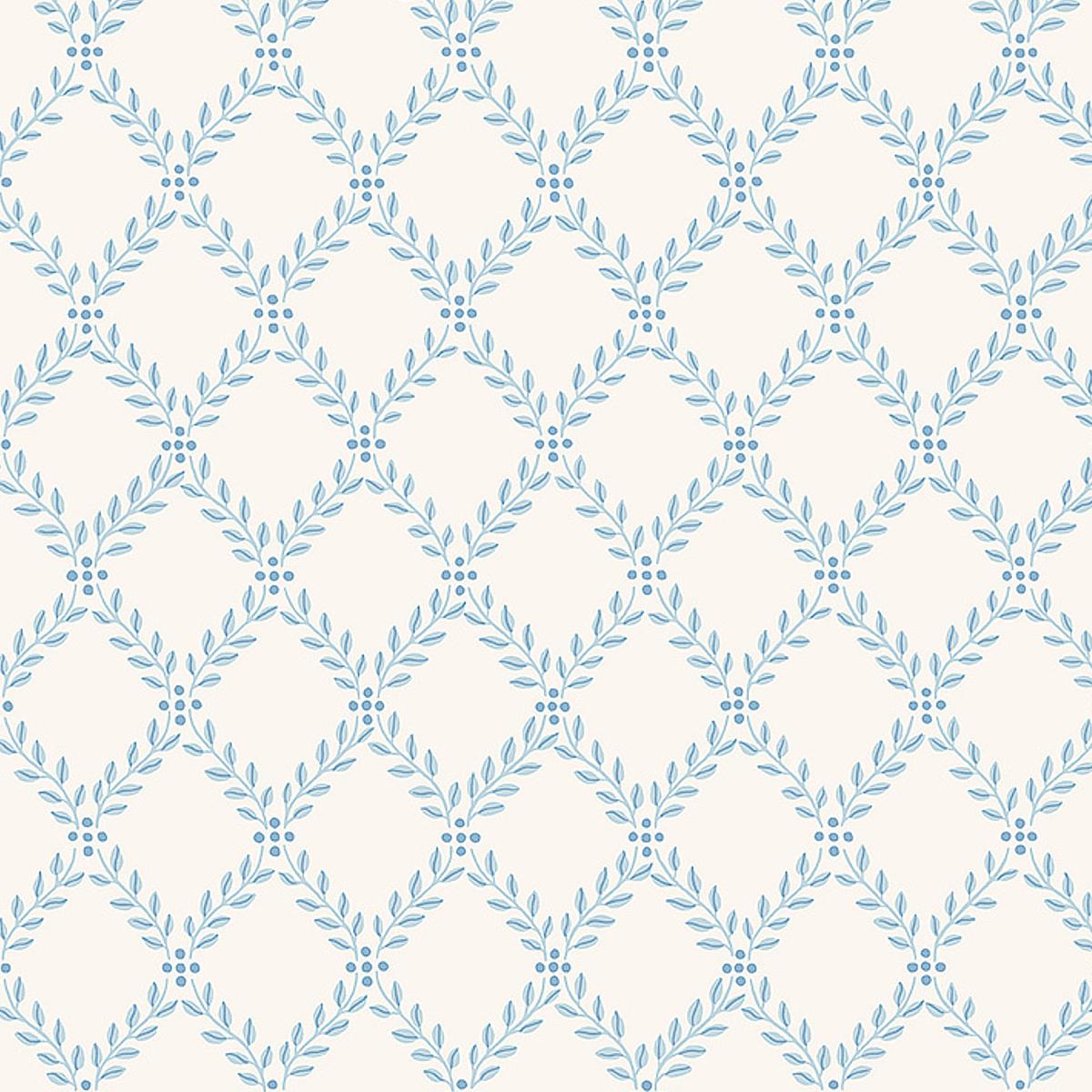 Borastapeter Trellis Leaves Blue Wallpaper