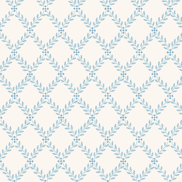 Borastapeter Trellis Leaves Blue Wallpaper