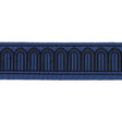Schumacher Black On Navy Arches Embroidered Tape Medium