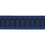 Schumacher Black On Navy Arches Embroidered Tape Medium