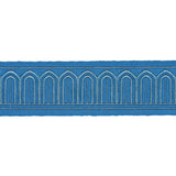 Schumacher Teal Arches Embroidered Tape Medium