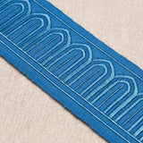 Schumacher Teal Arches Embroidered Tape Medium