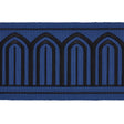 Schumacher Black On Navy Arches Embroidered Tape Wide