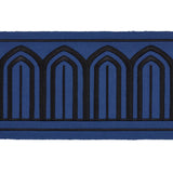 Schumacher Black On Navy Arches Embroidered Tape Wide