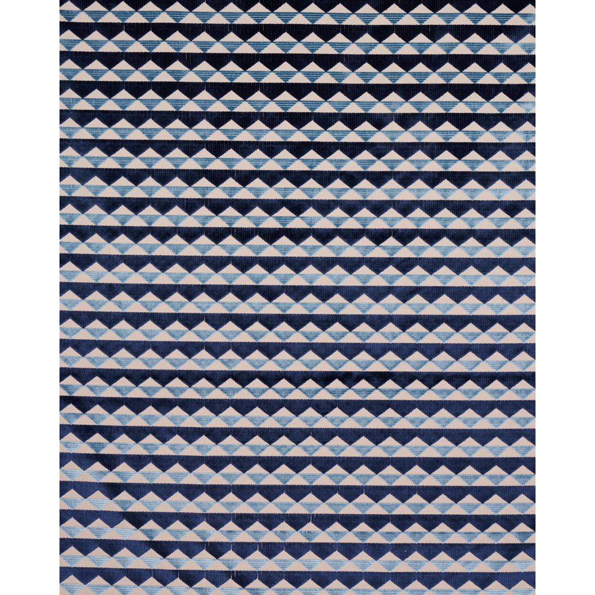 Schumacher Ridge Line Velvet Slate Blue Fabric