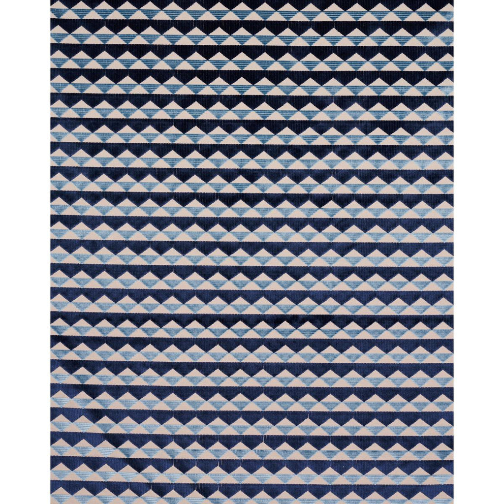 Schumacher Ridge Line Velvet Slate Blue Fabric