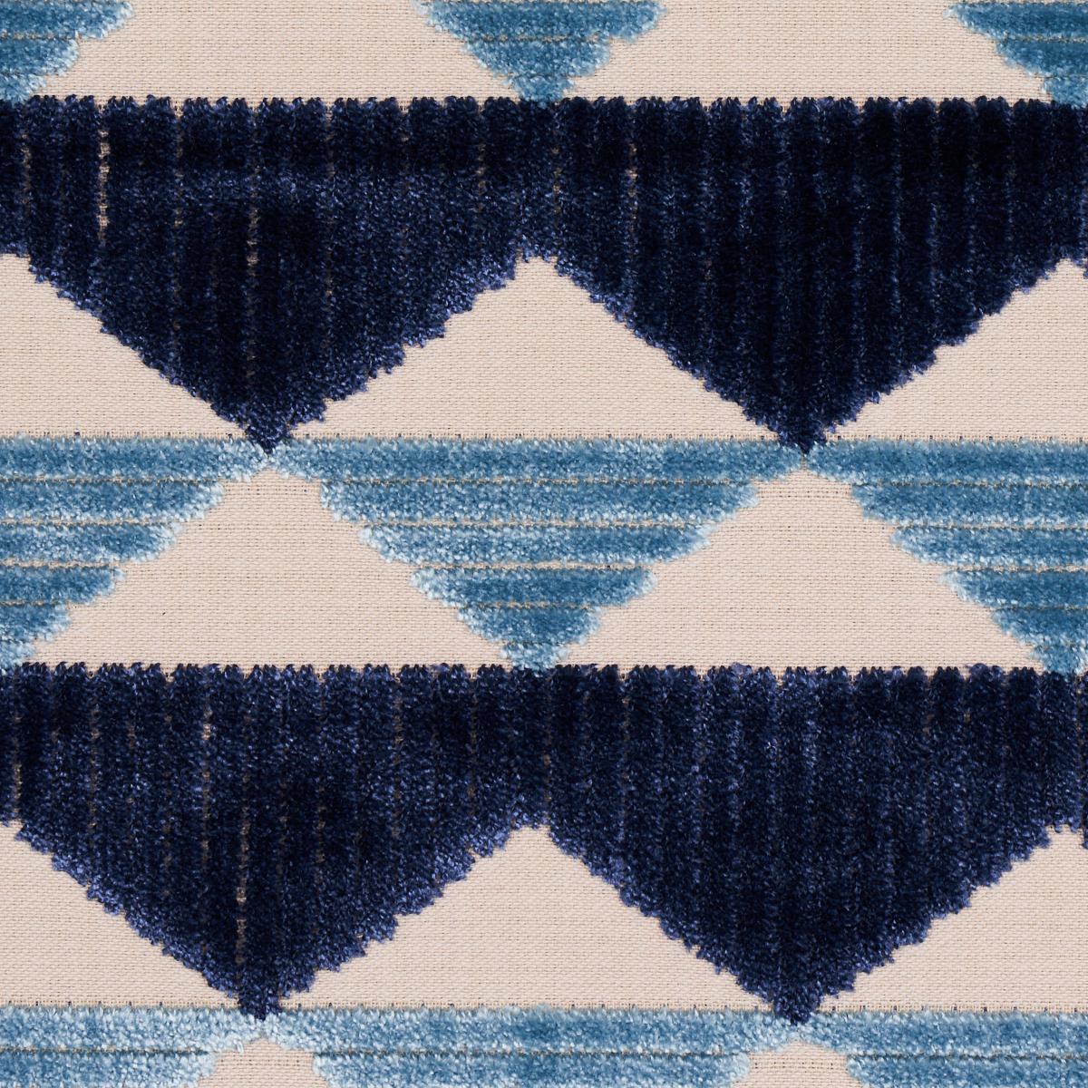 Schumacher Ridge Line Velvet Slate Blue Fabric