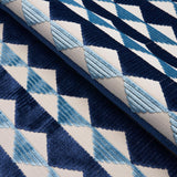 Schumacher Ridge Line Velvet Slate Blue Fabric