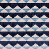 Schumacher Ridge Line Velvet Slate Blue Fabric