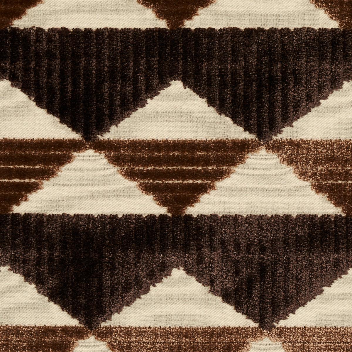 Schumacher Ridge Line Velvet Brown Fabric
