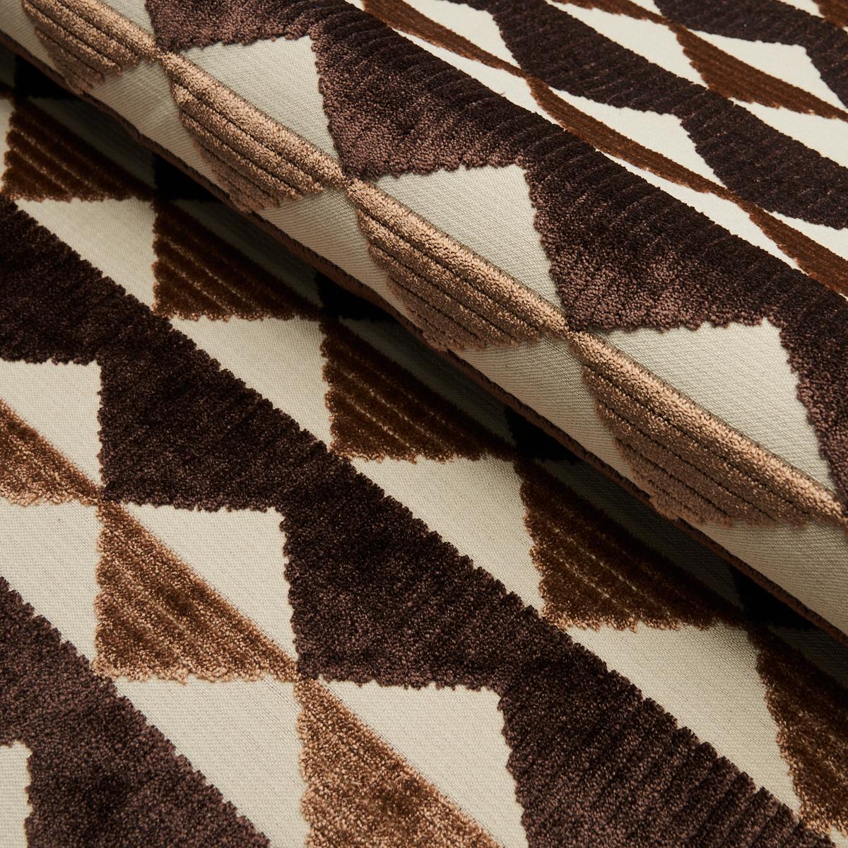 Schumacher Ridge Line Velvet Brown Fabric