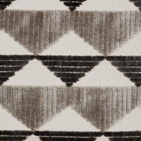 Schumacher Ridge Line Velvet Stone Grey Fabric