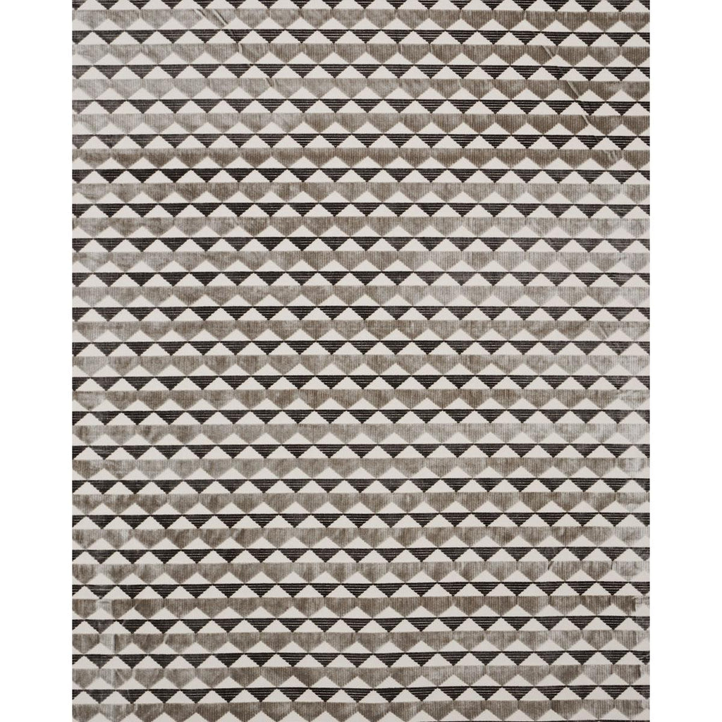 Schumacher Ridge Line Velvet Stone Grey Fabric