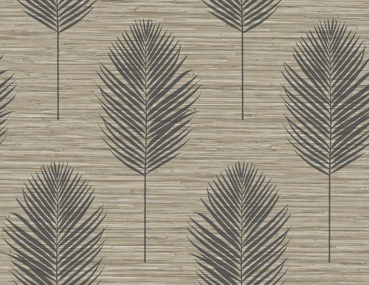 A-Street Prints Bali Light Brown Fern Wallpaper