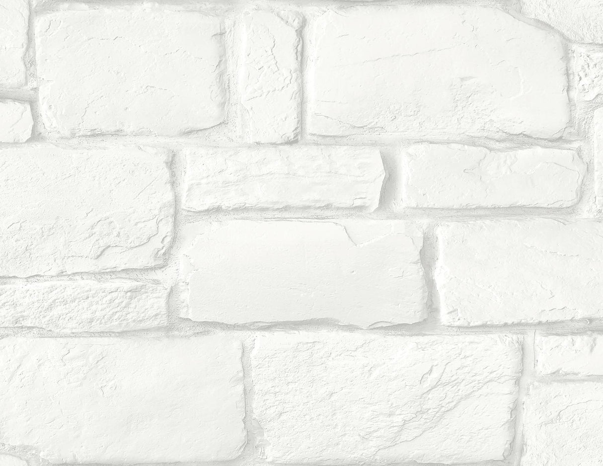 A-Street Prints Casablanca White Stone Wallpaper