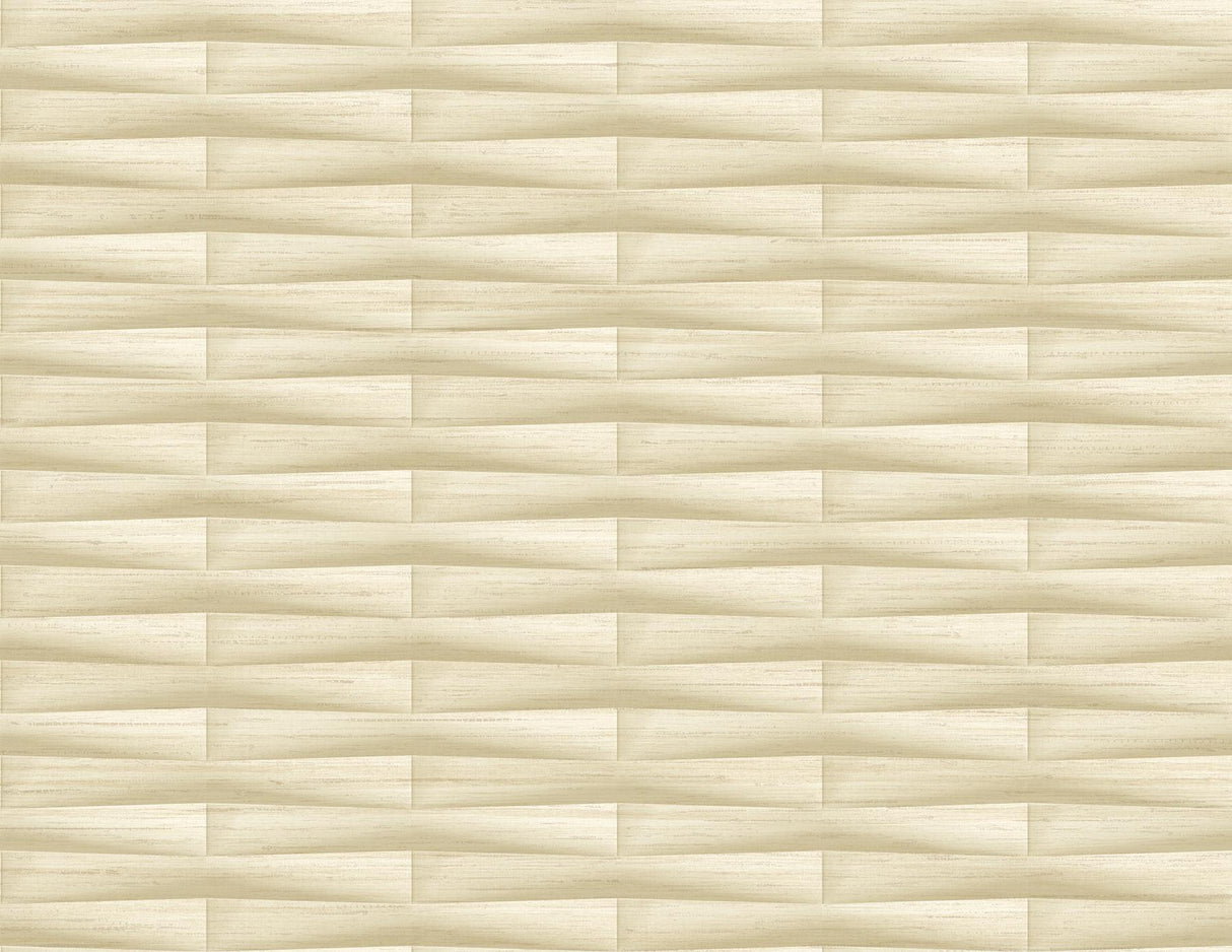 A-Street Prints Gator Geometric Stripe Wheat Wallpaper
