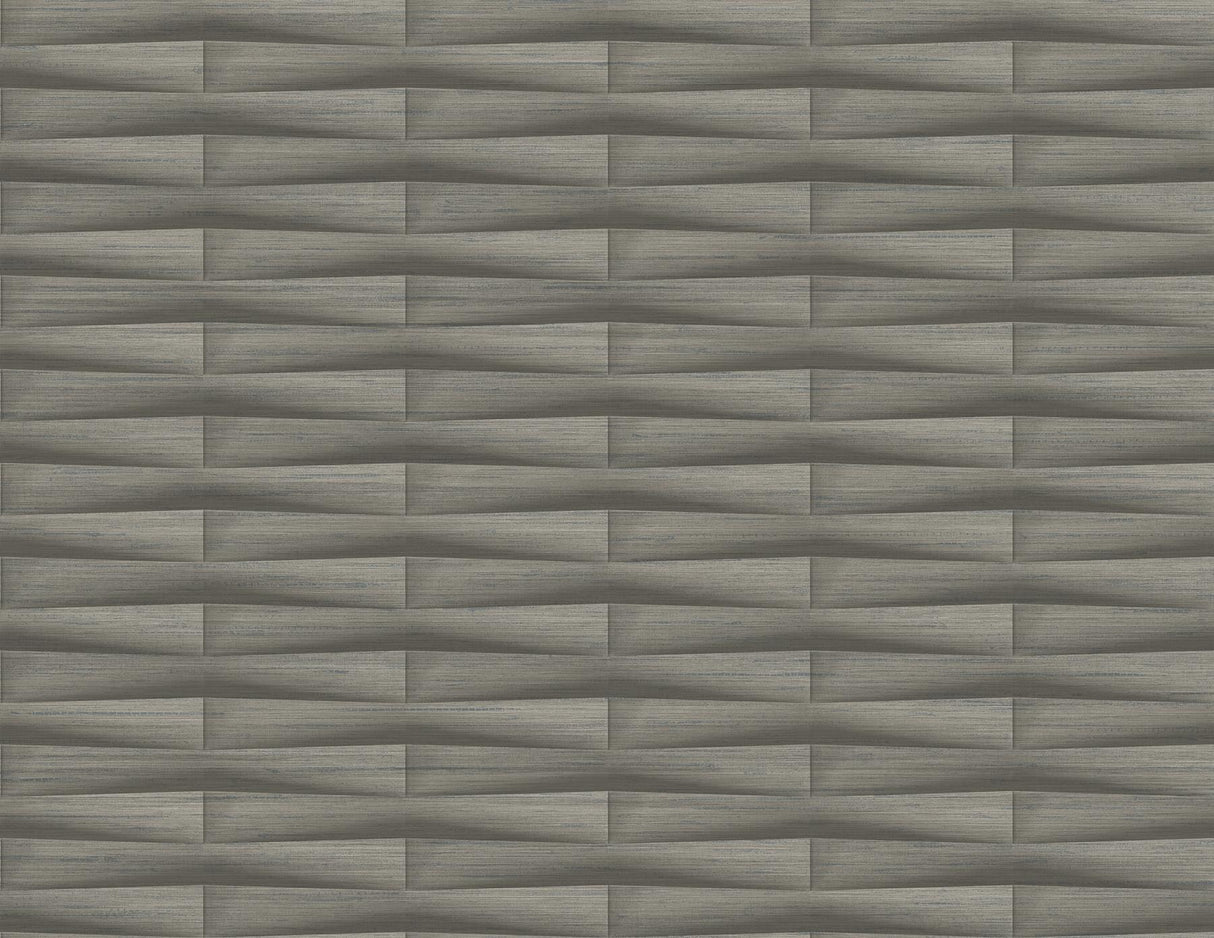 A-Street Prints Gator Geometric Stripe Brown Wallpaper