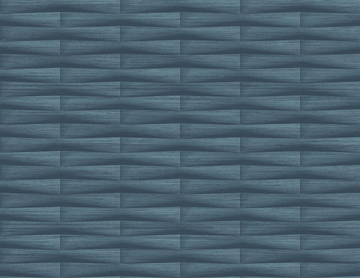 A-Street Prints Gator Blue Geometric Stripe Wallpaper