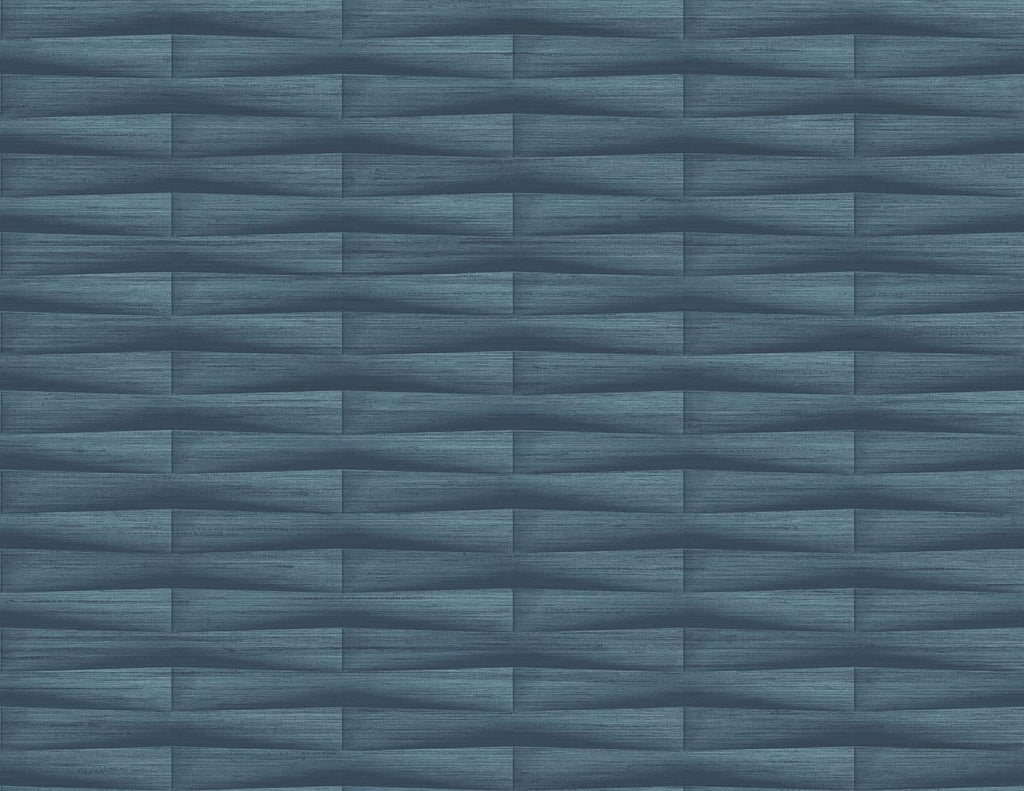 A-Street Prints Gator Blue Geometric Stripe Wallpaper