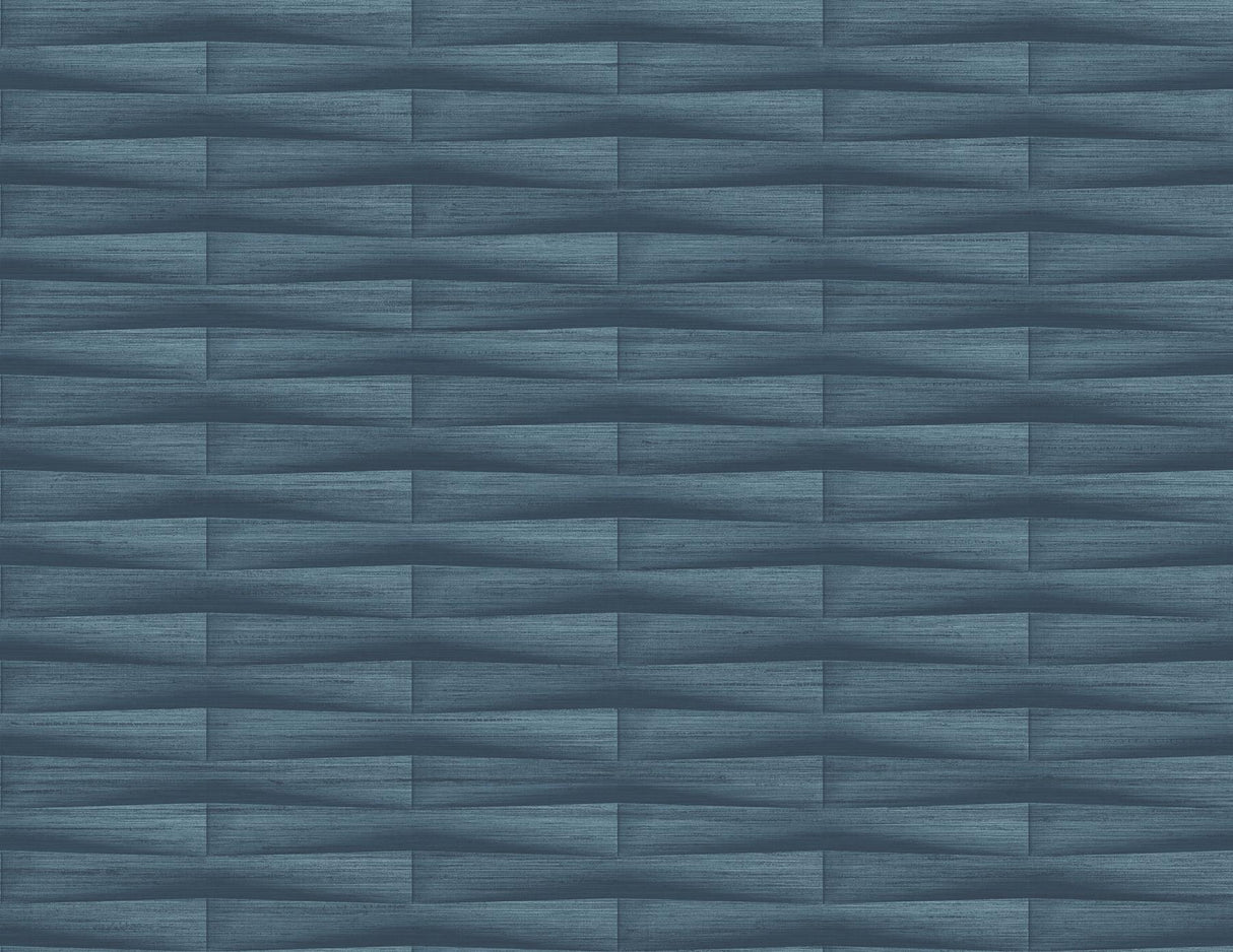 A-Street Prints Gator Geometric Stripe Blue Wallpaper