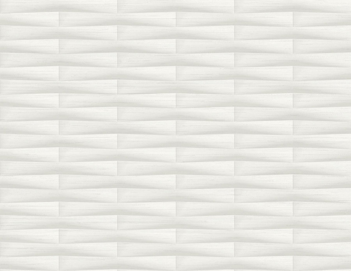 A-Street Prints Gator Geometric Stripe White Wallpaper