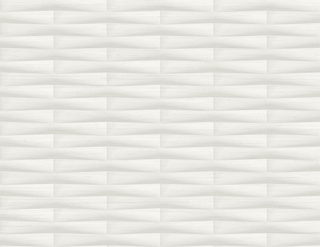 A-Street Prints Gator Geometric Stripe White Wallpaper