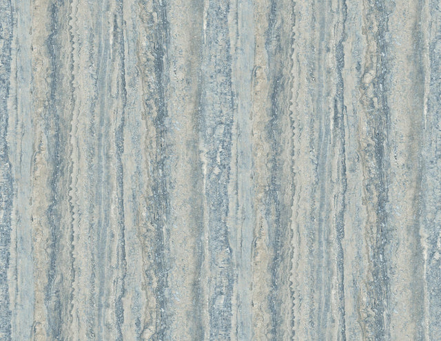 A-Street Prints Hilton Blue Marbled Paper Wallpaper
