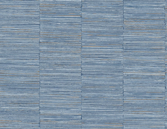 A-Street Prints Jenga Blue Striped Column Wallpaper