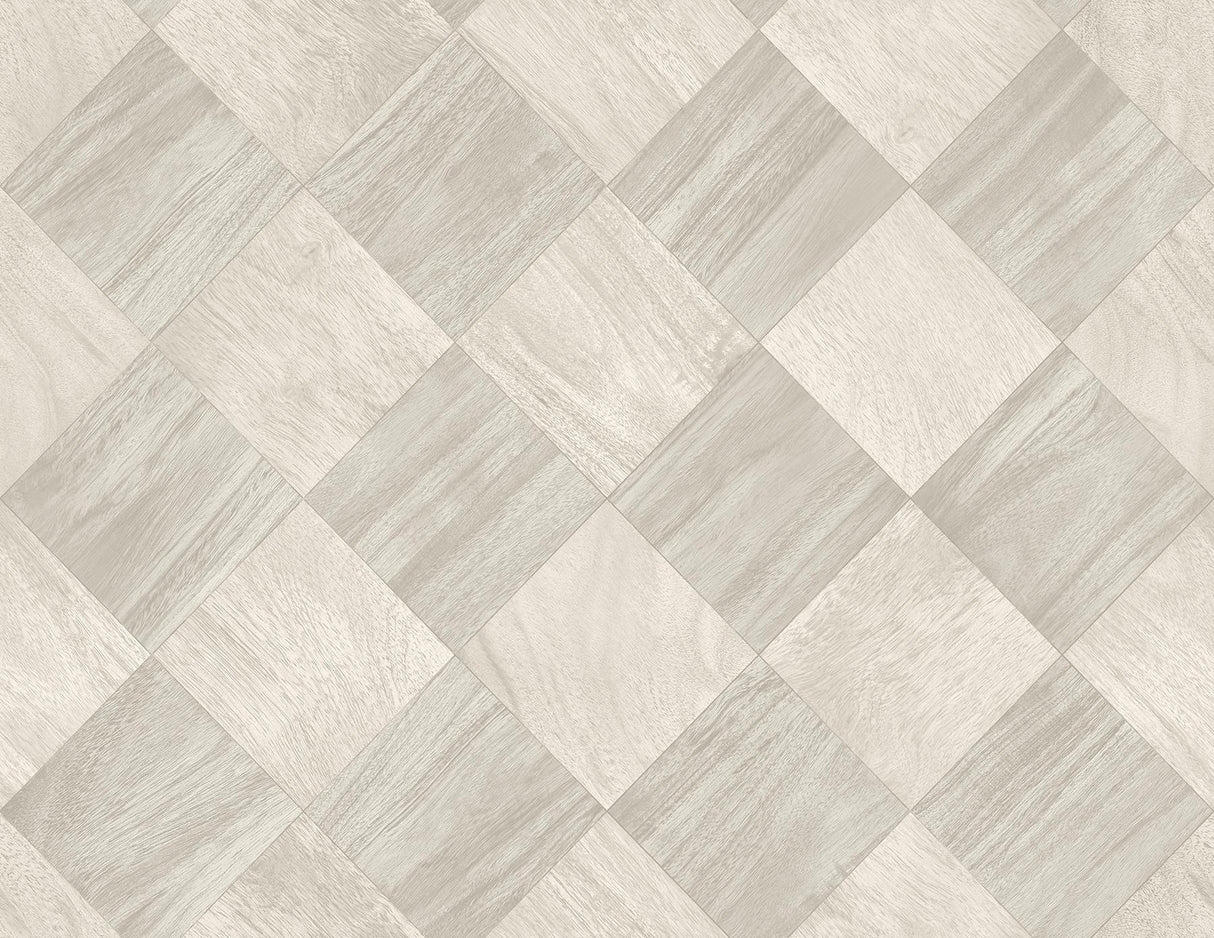 A-Street Prints Thriller Light Grey Wood Tile Wallpaper